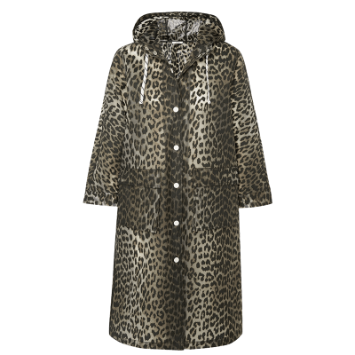 Ganni leopard print matte pu coat