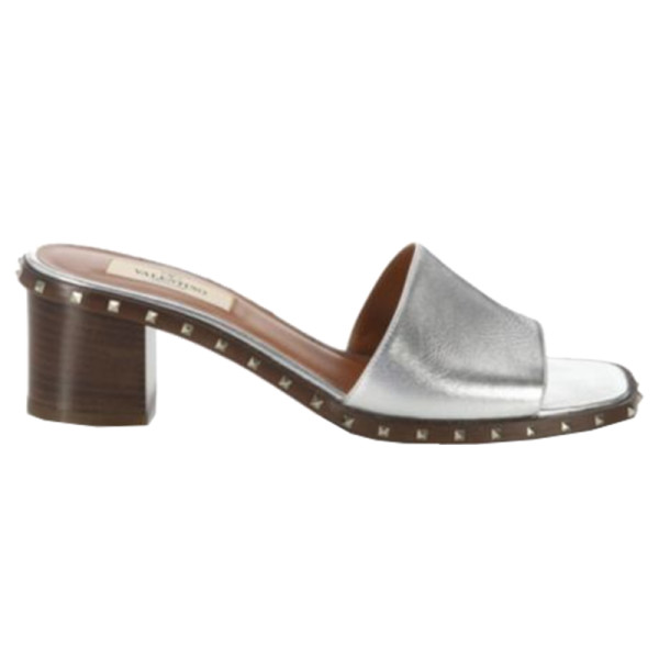 Valentino rock stud metallic clogs