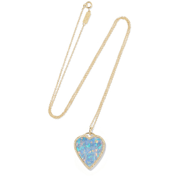 Jennifer meyer 18k gold  opal and diamond necklace
