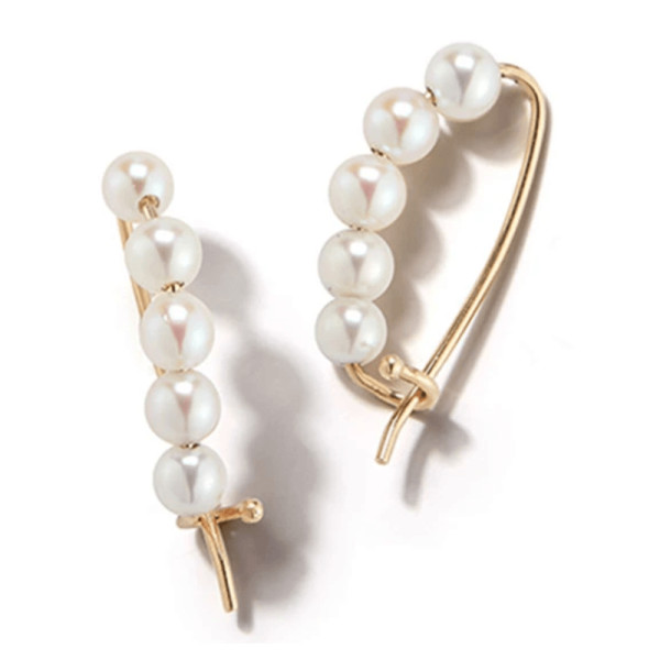 Mizuki 14k gold small pearl pin earrings