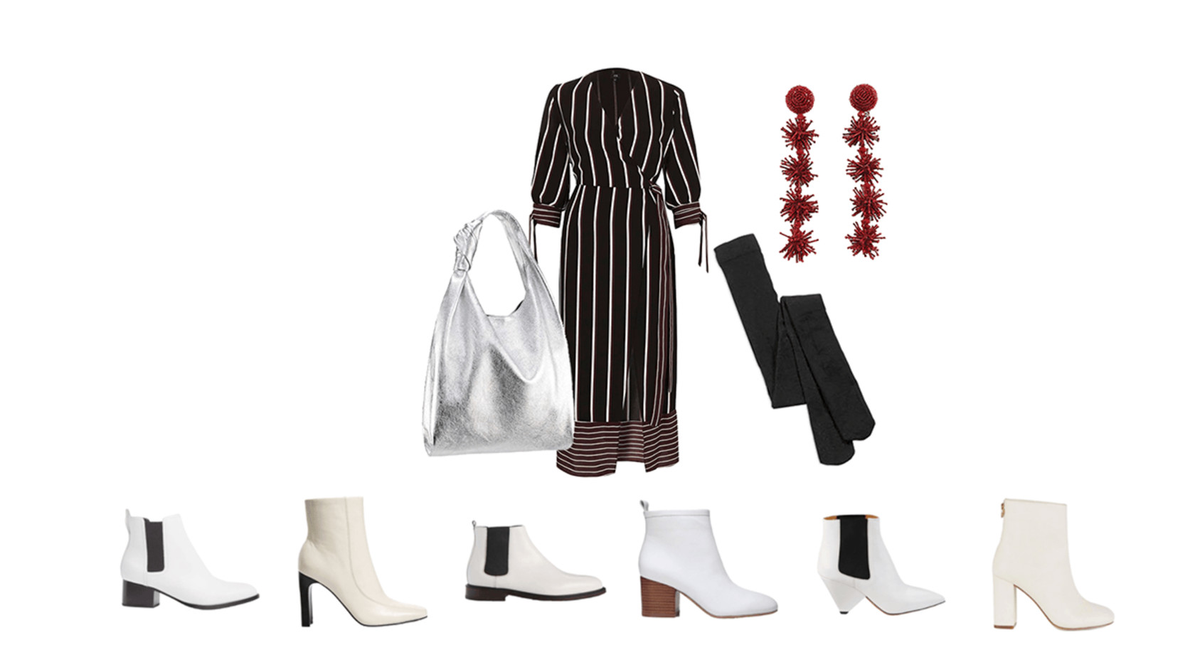 Women wearing top white boots