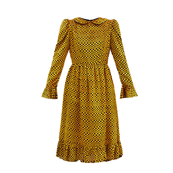 gold peter pan collar dress Summer Peter Pan Collar PVC Shiny Women's Dress Fashion Slim High Waist Short Sleeve A-line Dresses (Small,Beige,Small) at Amazon Women's Clothing store