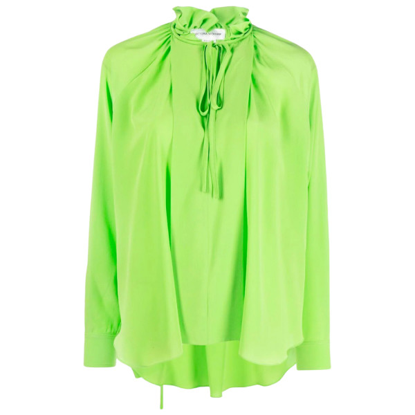 Victoria beckham gathered detail long sleeve blouse