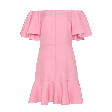 valentino off the shoulder dress VALENTINO Fuchsia Silk Long Off the Shoulder Size 42 Dress