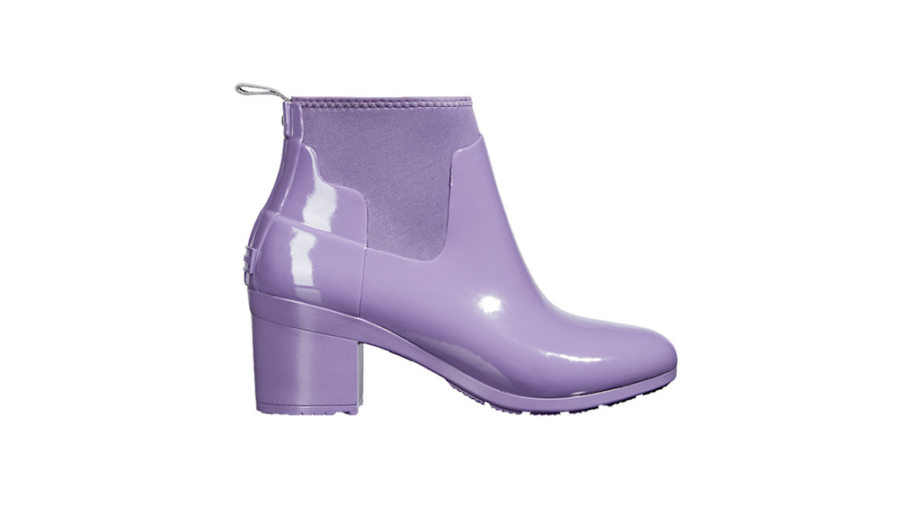 Hunter refined mid heel gloss rain boots discount