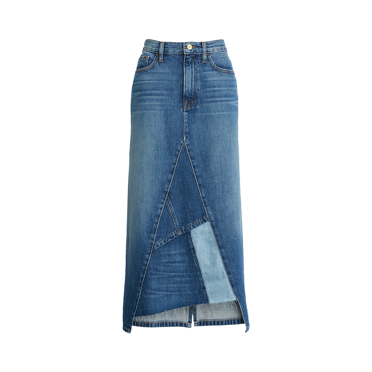 patchwork jean skirt