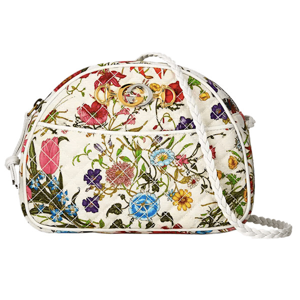 Gucci Trapuntata Small Quilted Floral Shoulder Bag Story Rain