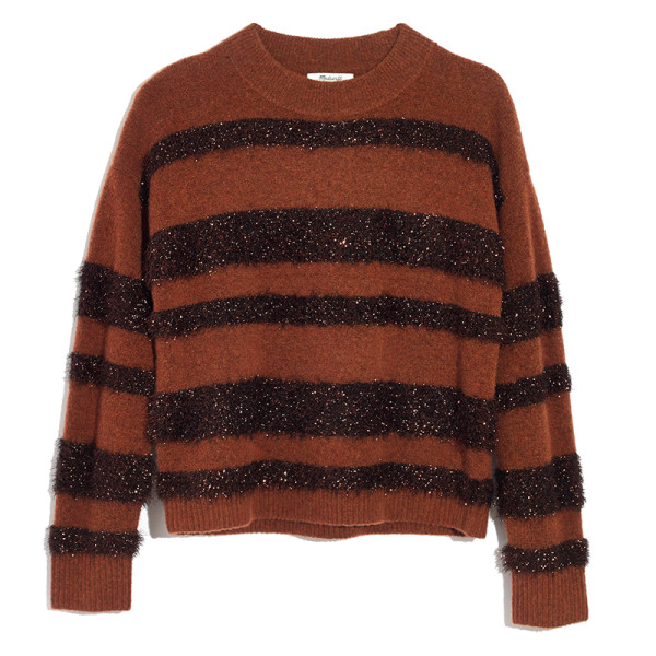 Madewell tinsel stripe pullover sweater