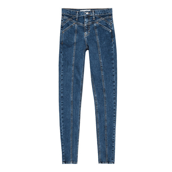 Topshop mid blue panelled jamie jeans