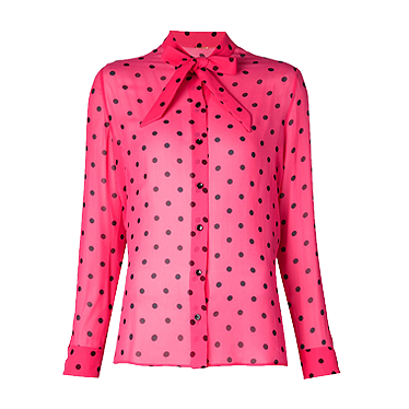 saint laurent pink polka dot shirt