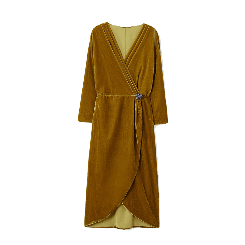 rose gold short dresses Buy Mango Yellow Leheriya Mulmul Dress main image 1