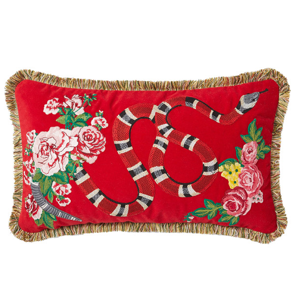 Gucci oblong velvet snake cushion