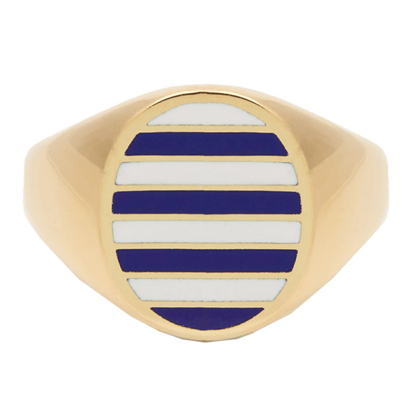 Jessica biales enamel   yellow gold ring
