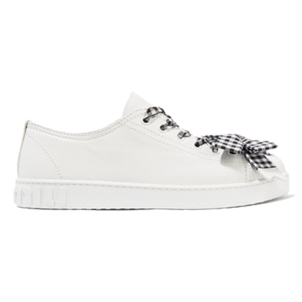 Miu miu bow embellished leather sneakers