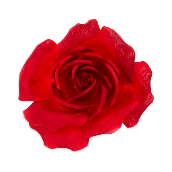 Saint laurent silk red rose brooch 