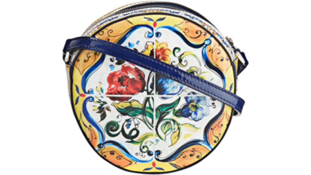 Dolce Gabbana Floral Majolica Leather Crossbody Bag