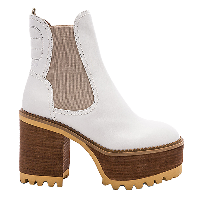 chloe white booties