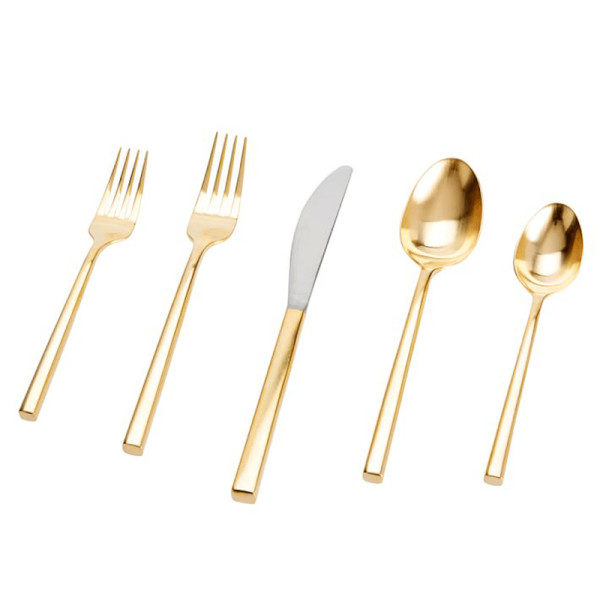 Pottery barn luna brushed gold flatware set