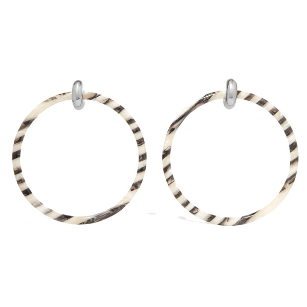 Balenciaga acrylic and silver tone hoop earrings