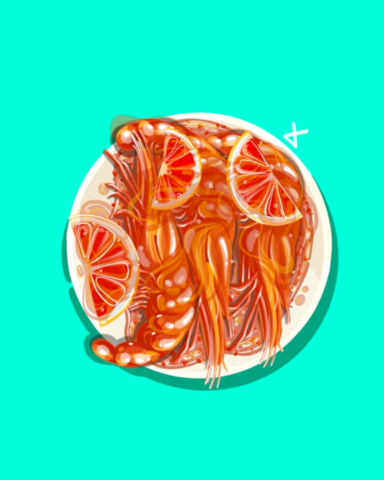 Grilled Shrimp With Blood Orange Kosho
