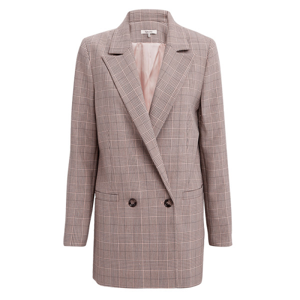 Ganni suiting silver pink plaid jacket