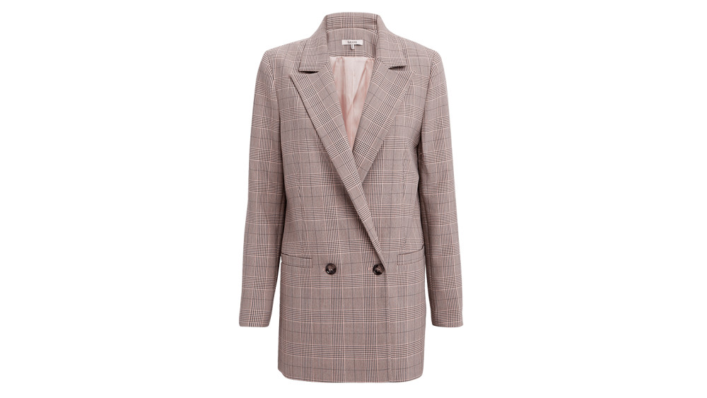 Ganni - Suiting Silver Pink Plaid Jacket | Story + Rain