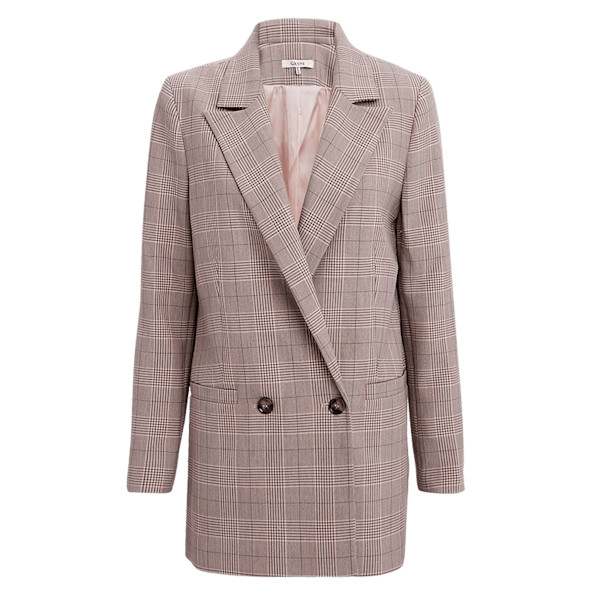 Ganni plaid coat discount