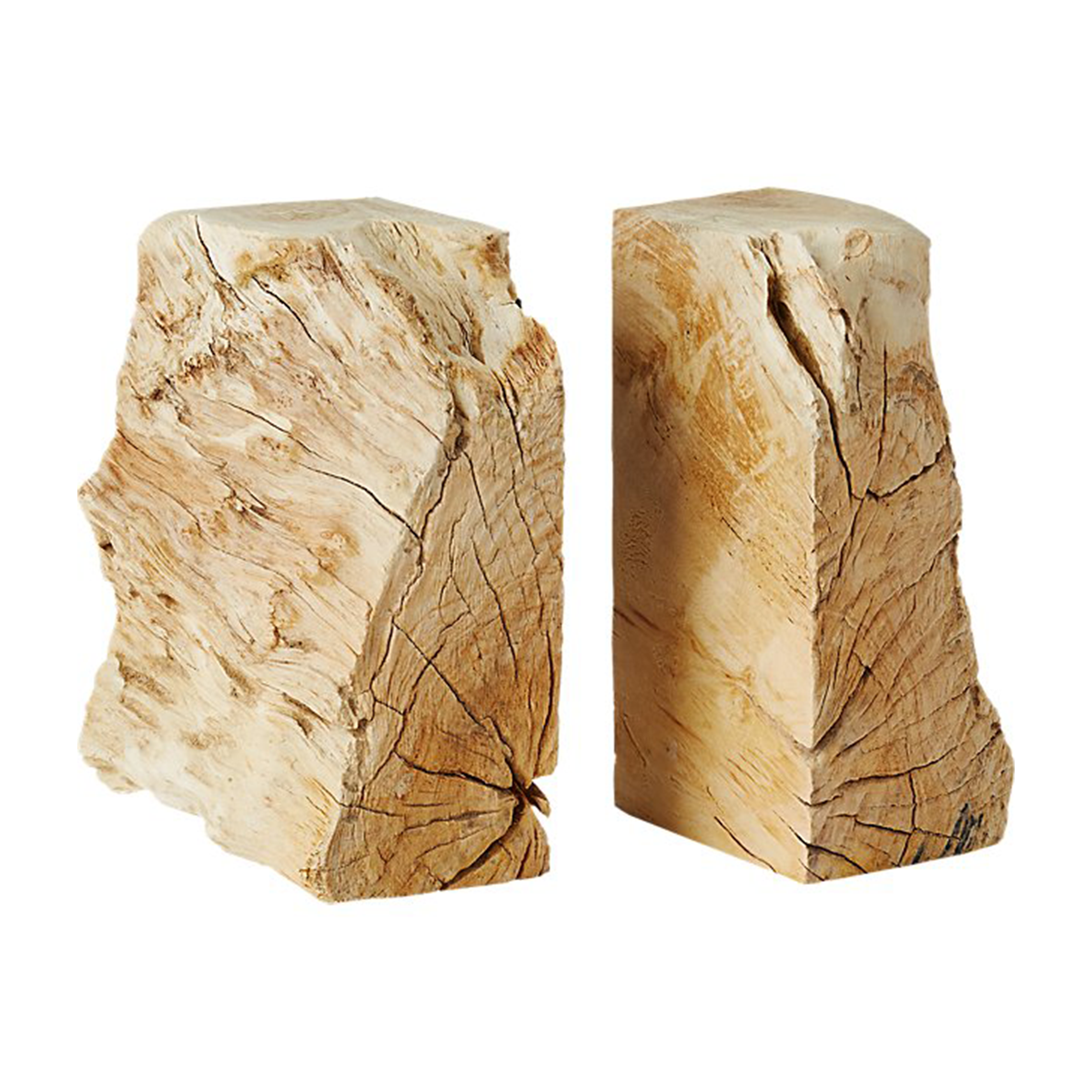 CB2 Teak Bookends, Set of 2 Story + Rain