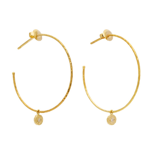 Octavia elizabeth 18k gold diamond hoop earrings