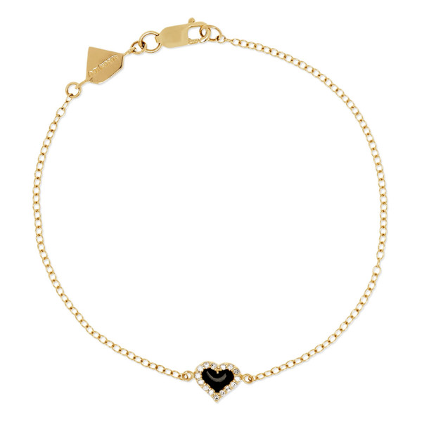 Alison lou 14k gold  diamond and enamel bracelet