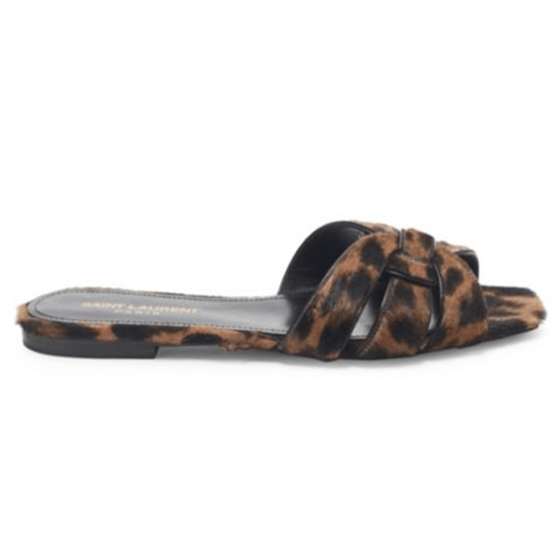 saint laurent leopard slides