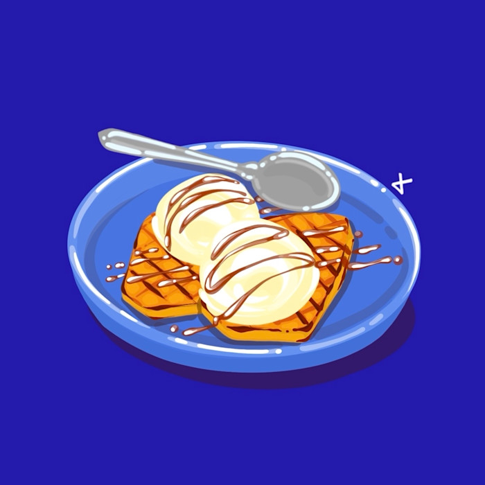 Toasted Coconut Ice Cream with Grilled Pineapple
