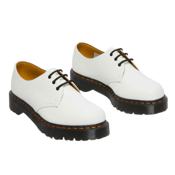 Dr martens 1461 bex 3 eye loafers in white 