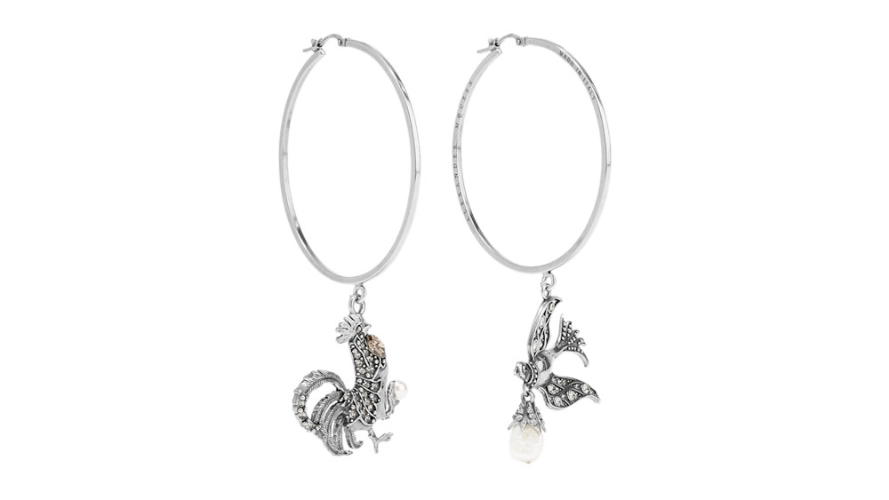 【送料&関税込】Alexander McQueen Silver Colored Earring Wit Alexander_McQueen_Silver-