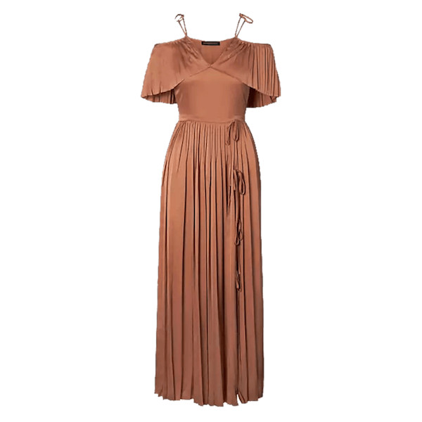 Banana Republic x Olivia Palermo - Pleated Off-the-Shoulder Maxi Dress | Story + Rain Banana Republic x Olivia Palermo - Pleated Off-the-Shoulder Maxi Dress | Story + Rain