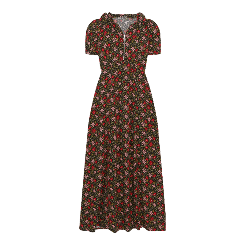 Alexa Chung - Hooded Floral-Print Crepe Midi Dress | Story + Rain