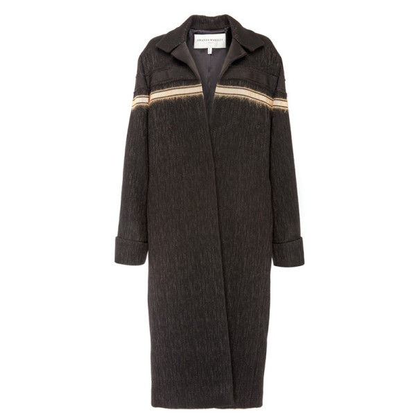 Amanda wakeley textured satin wool coat