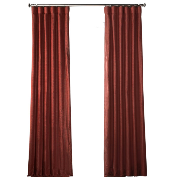 Designer chambray single curtain panel