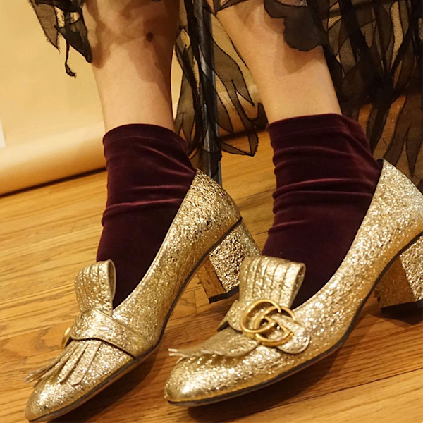 Catherine Fulmer Taylor Velvet Ankle Socks Story Rain