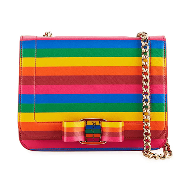 Salvatore ferragamo vara rainbow crossbody bag