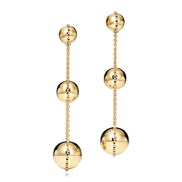 Tiffany   co. triple drop 18 karat gold earrings