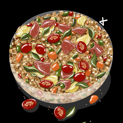 Summer pasta salad story   rain recipe box1x1
