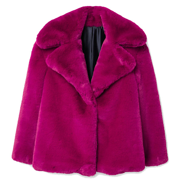 Mango lapels faux fur coat