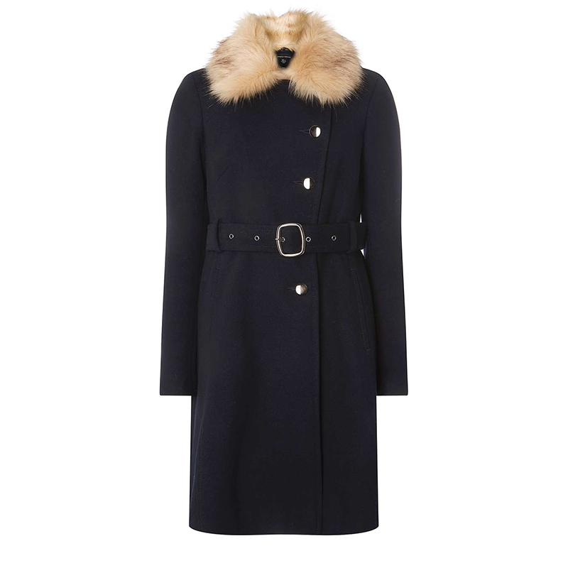 dorothy perkins black belted coat