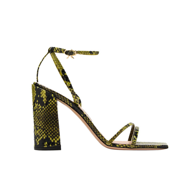 Gianvito rossi snake embossed ankle strap sandals