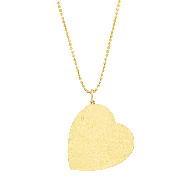 Jennifer meyer large hammered heart pendant necklace