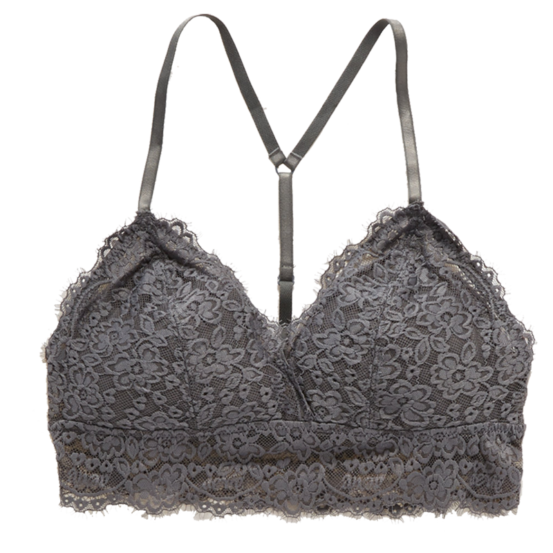 gray lace bralette