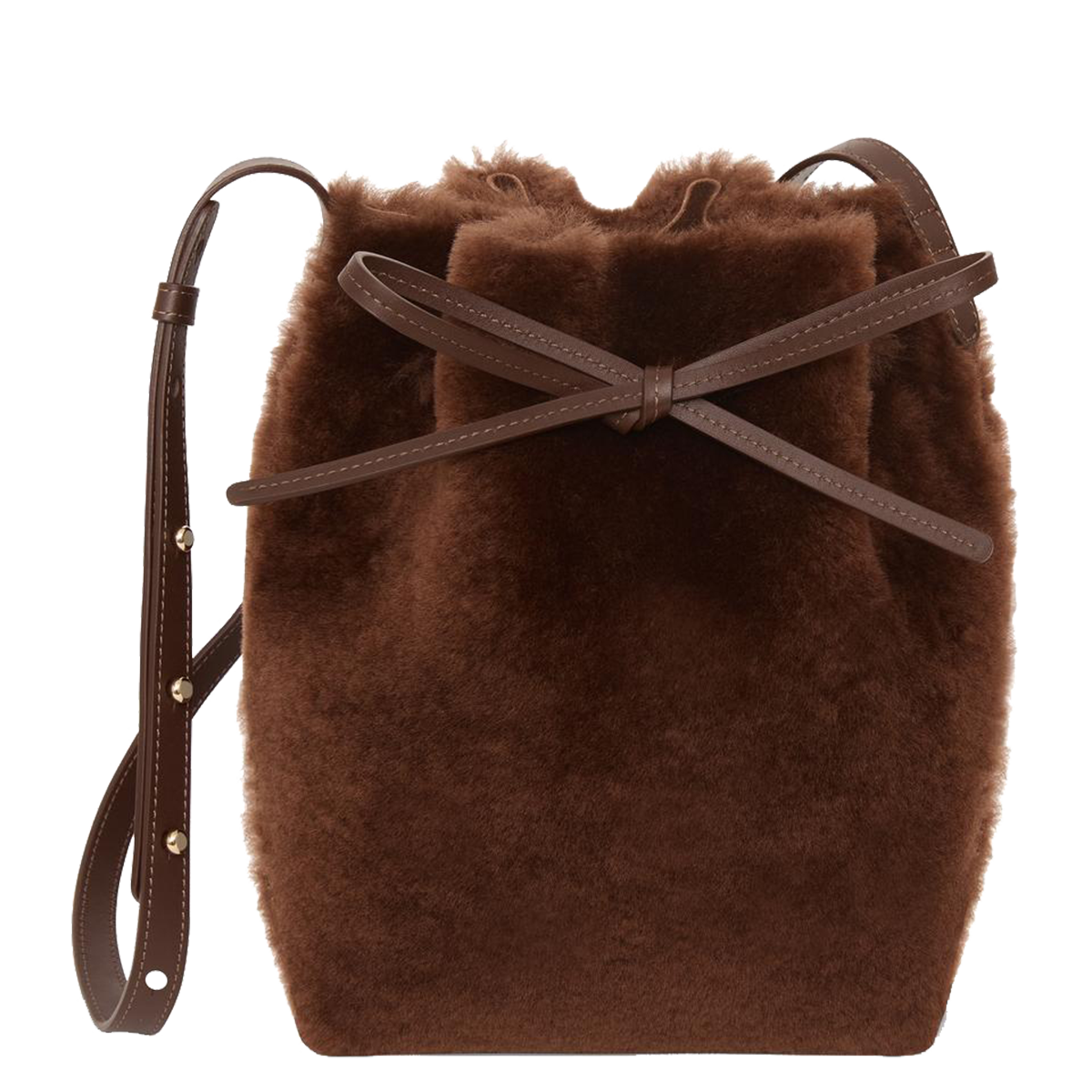 mansur gavriel shearling bucket bag