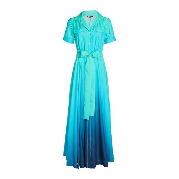 Belted maxi shirt shop dress