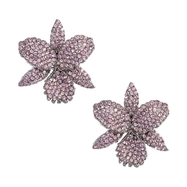 Nina Large Orchid Stud Earrings Story Rain - Main Image